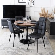 Kerek Étkezőasztal Rusztikus Tölgy/Fekete Színben. LINO 100 cm