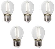 5 darabos E27 LED lámpa szett P45 alkonyatérzékelővel 3W 250 lm 3000K