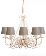 Krémszínű 60 cm-es csillár taupe színű lámpabúrákkal - Giuseppe 8