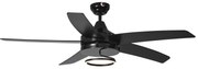 Mennyezeti ventilátor fekete 132 cm LED-del és távirányítóval - Cool Anello