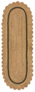 Sötétzöld-natúr színű kézi szövésű juta futószőnyeg 80x230 cm Grace Green – Flair Rugs