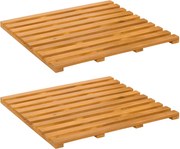 vidaXL Fürdőszoba szőnyeg Egyszínű Barna 100 x 53 cm faszínű