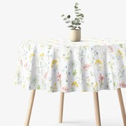 Goldea kör alkó pamut terítő deluxe - virágzó réti virágok Ø 100 cm
