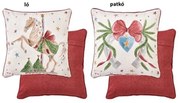 Karácsonyi párna töltelékkel 40x40 cm pamut két féle / patkó
