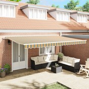 Automatikus Behúzható Napellenző Zöld és Sárga 500x300 cm