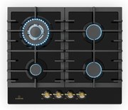 Klarstein Victoria 4, gázfőzőlap, 4 gázégő, üvegkerámia, fekete