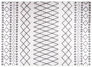 fekete és fehér csúszásmentes mosható szőnyeg 120 x 180 cm