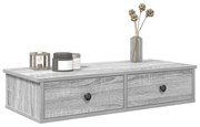 Falipolc fiókokkal szürke sonoma 80x31x17 cm műszaki fa