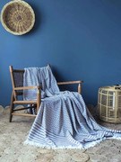 Szőtt pamut takaró exkluzív Lara szürke 150x200cm TiaHome