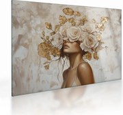 Üveg kép - Lány rózsákkal (70x50 cm)
