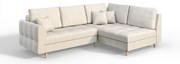 Krémszínű sarokkanapé (jobb oldali) Ariella – Ropez