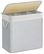 Szennyestartó kosár 3 rekesszel, 150L, Szürke