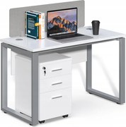 Irodai asztal konténerrel Houseland Prime Max 01 120 cm fehér