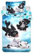 Kék pamut gyerek ágyneműhuzat babaágyhoz 100x135 cm How to Train Your Dragon "Babies" – Jerry Fabrics