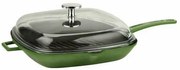LAVA Metal Grilovací litinová pánev s poklicízelená, 28 x 28 cm