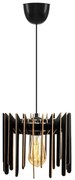 Csillár zsinóron 1xE27/60W/230V fekete átm. 23 cm