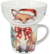 Róka Reggeliző szett, 2 db, porcelán