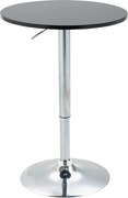 HOMCOM Modern Kerek Bárasztal 360° Forgatható Magasságban Állítható Bistro Asztal Fekete Acél Ø61 x 70-90 cm | Aosom