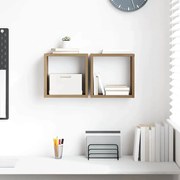 Fali Polcok 2 pcs kézműves tölgy 26 x 15 x 26 cm Faanyag