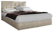 Franciaágy  Boxspring 140 cm Porto (bézs) (matraccal és tárolóhellyel). 1047302