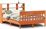 vidaXL viaszbarna tömör fenyőfa ágy matrac nélkül 140 x 200 cm