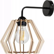 Fali lámpa fix egyenes Loft lámpabúra Gyémánt fa 1x E27