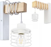 Fali lámpa fa Led túlnyúlás kábel lámpabúra 1xE27 Loft fehér