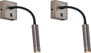 2 db modern antracit fali lámpa USB-C-vel - Gosna