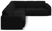 Fekete buklé sarokkanapé (variálható-L alakú) Molino – Micadoni Home
