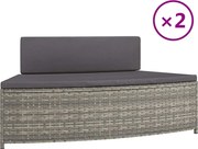vidaXL 2 db szürke polyrattan pezsgőfürdő pad párnával