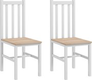 HOMCOM 2 darabos Étkezőszék Szett Konyhaszék Rácsos Háttámlával Fenolt Váz, 120 kg Terhelhetőség, 38.5x47.5x99 cm, Fehér és Natúr | Aosom