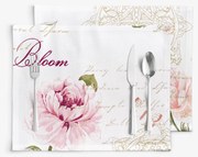 Goldea pamut reggeliző alátét - pünkösdirózsa mintás - 2db 30 x 40 cm