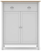 Fehér-natúr színű borovi fenyő magas komód 90x110 cm Misti – Marckeric