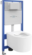 Mexen süllyesztett WC készlet, Fenix Slim keret WC csészével Sofia, fényes fehér - 6103354XX00