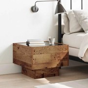 Tárolószekrény Öreg fa 40 x 40 x 30 cm Műanyag fa és Üveg