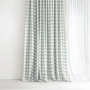 Goldea pamut drapéria - zsálya színű kockás 280x150 cm