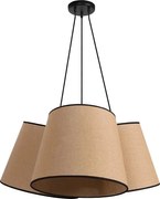 Duolla - Csillár zsinóron ROSSA 3xE27/15W/230V átm. 75 cm barna/fekete