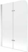 Mexen Felix 2 szárnyas kádparaván 80 x 140 cm, Átlátszó, Króm - 890-080-002-01-00