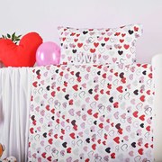 EMI szivecske gyermek pamut ágyneműhuzat: Standard egyszemélyes szett 1x (200x140) + 1x (90x70) cm