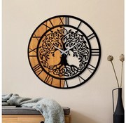 Fali óra 56 cm átmérő, 1xAA, fa/fém kivitel