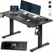 Deuba Magasságban állítható asztal 140x60x117cm - fekete