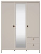 Szürkésbézs ruhásszekrény tükörrel 150x199x58 cm Madrid – Tvilum