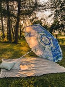 Kék-fehér napernyő SOLSTICE 180 cm