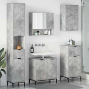 Fürdőszoba bútor szett fiókkal Beton Szürke Műanyag fa, fém