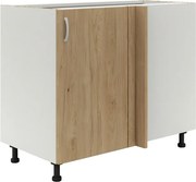 Benita 1 ajtós Alsó konyhaszekrény Természetes fa-Fehér 98x50x80 cm N