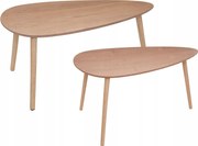 Dohányzóasztalok Dohányzóasztal Szett 2x Mdf asztal Könnycsepp barna