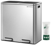 Szelektív hulladékgyűjtő, 2 műanyag belső tartállyal, 2 x 30 l