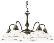 Kolarz 731.85.170 - Láncos csillár NONNA 5xE27/75W/230V, virágmintás, rózsaarany
