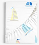 Goldea pamut körgumis lepedő - vitorlások 80 x 160 cm