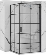 Összecsukható Zuhanykabin 80x90 Fekete Sarok Zuhanytálca Nélkül Rea Molier